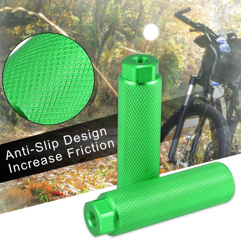 X AUTOHAUX Pair Rear Foot Pegs Footrests Green for Bicycle