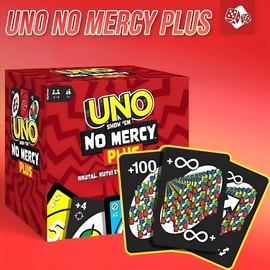 UNO NO MERCY PLUS 192 card game upgrade for adults and kids, UNO +100 difficult rules, UNO card game TOP BOARD GAME - Option: 210 Card