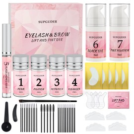2025 4in1 Lash Lift and Brow Lamination Kit with Long-Lasting Black Color for 6-8 Weeks, Eyelash & Eyebrow Perm DIY Professional Kit,Easy to Use at Home & Salon