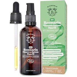 BIONOBLE Bio Rosmarinöl Für Haare – Haaröl Rosmarin Gegen Haarausfall & Für Bartpflege – Kopfhaut Öl Zur Pflege & Regeneration – Veganes Rosemary Oil – 100ml