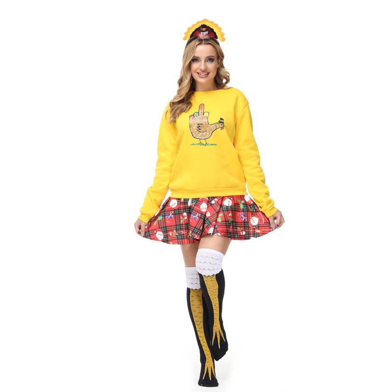 FITTEE Novelty Funny Crazy Chicken Feet Socks Knee-High Turkey Socks