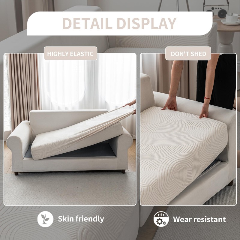 QIANMEW Couch Cushion Covers for Sectional and L Shaped Sofa,