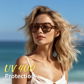 AGGKKY Vintage Square 70s Aviator Sunglasses for Women Men Classic Retro Stylish Frame UV400 Trendy Sunglasses