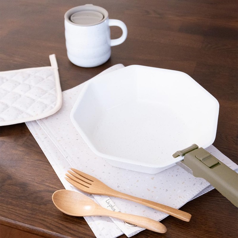 LIV PLUS ランチョンマット 45×33cm 綿 汚れにくい ホワイト LV-0082 テラゾー キッチン