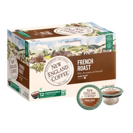 New England Coffee French Roast Dark Roast Single Serve Pods, 12ct Box (Pack of 1)