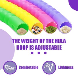 UEAVOID Children's Hula Fitness Hoop, Plastic, Removable, Perfect for Dance, Gym and Fitness Activities (Multi-Colour)