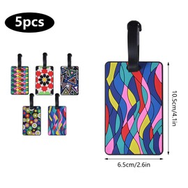 Pack of 5 Suitcase Tags, Suitcase Tags, Suitcase Travel Accessories, Beautiful Luggage Tags with Name Card, Travel Bag Tag, Handbag Bag, ID Labels