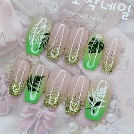 Green Natour Handmade Nail Tips - Lipstick / 그린나뚜르 수제네일팁 - 립스틱