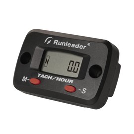 Runleader Hour Meter for Small Engine Tachometer with Alligator Clip Pick-up - Maintenance Reminder, Battery Replaceable,Display Shutdown for Lawn Tractor Marine Jet Ski Dirt Bike