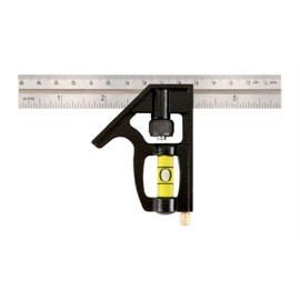 Johnson 6 in. L x 3-1/2 in. H Stainless Steel Combination Square Black