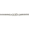 Diamond2Deal Sterling Silver 2.75mm Diamond-cut Rope Chain Necklace