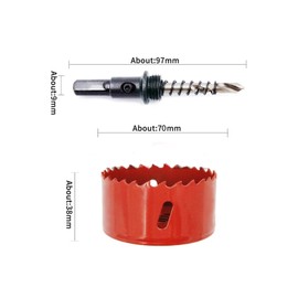 70mm Hole Saws Cutter, HSS Bi-Metal Drill Bit for Wood, Plastic, Fiberglass and Plasterboard, Ideal for Ceiling Light Installation and DIY Projects