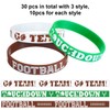 30 Pieces Football Party Silicone Bracelets, Football Birthday Theme Rubber