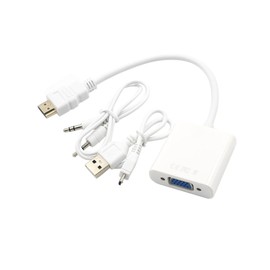 LABRIMP to Vga Adapter with Audio Full Video Converter USB Powered for Computer Laptop Tablet Supports Multiple Resolutions White