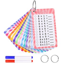 Times Tables Multiplication Flash Cards 12x12, Times Table Multiplication Chart With Dry Erase Markers Math Flash Cards For Kid 5 Years Old Above Multiplication Game