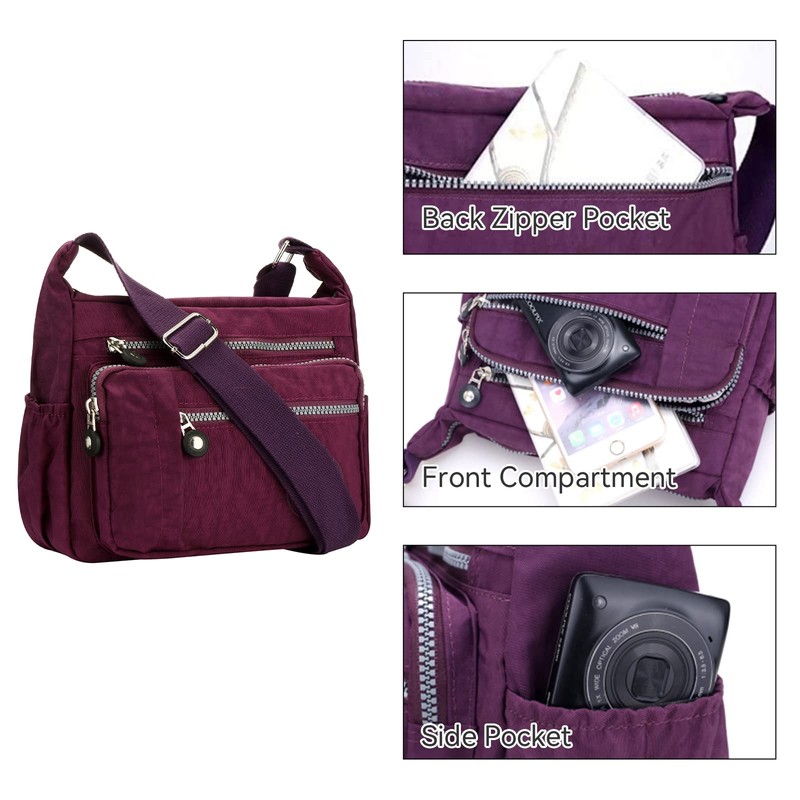 Women's Multi-Pocket Messenger Shoulder Bag for Daily Shopping, 4, Retro