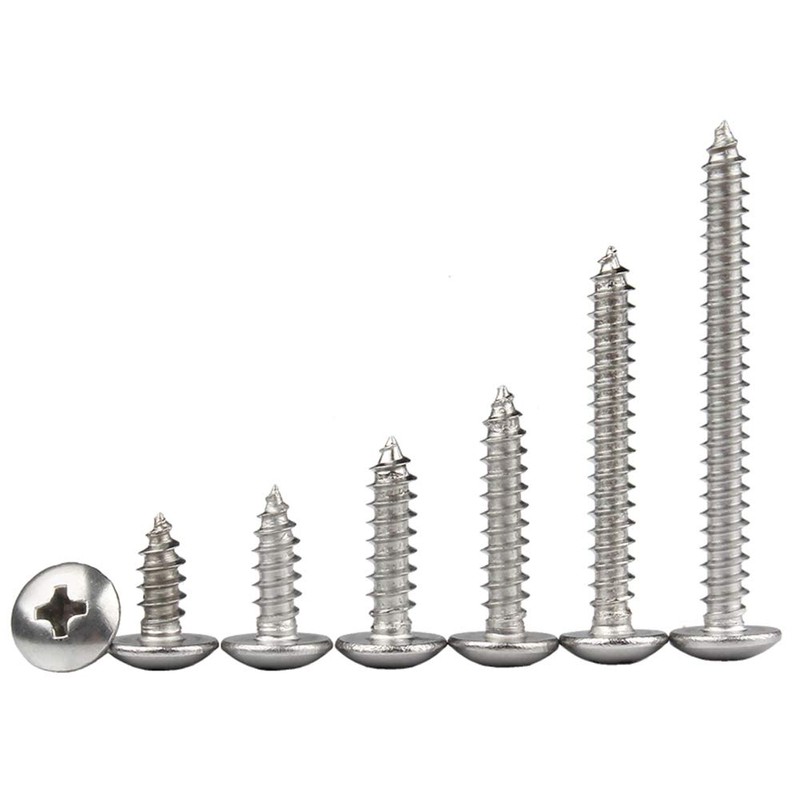 Xiedeai Self-Tapping Wood Screws Stainless Steel Screws Round Head Hardware