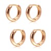 Krstudent Gold Hoop Earrings Pack 18K Rose Gold Plated Small