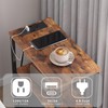 TUTOTAK Narrow Night Stand with Charging Station, Slim End Table