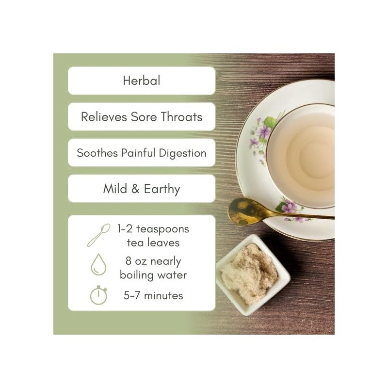 Organic Slippery Elm Loose Leaf Tea - 2oz Bag (Approx.