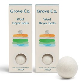 Grove Co. Wool Dryer Balls, Reusable Laundry Balls for Dryer, 100% New Zealand Wool, Reduce Drying Time, Wrinkles & Static, Sustainably Designed Laundry Essentials, Hypoallergenic, Unscented, 3 Pack