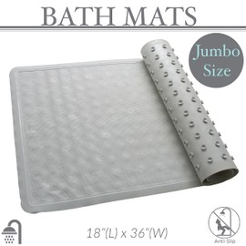 Bath Bliss 2 Pack Anti-Slip Jumbo Bath Mat in White