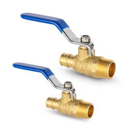 2 Pcs Niikappu Ball Valve 1/2" Pex A x 1/2" MNPT Blue