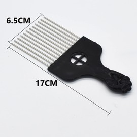 Professional Afro Pick Hair Comb Metal Wide Tooth Hair Cutting Comb Metal Hair Dye Comb Wig Braid Comb Hairdressing Styling Tool for Curly Hair for Men Women (M)