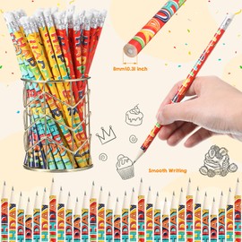 Kosiz 600 Pcs Happy Birthday Pencils Colorful Printed Birthday Pencils with Top Erasers Perfect For Teachers Class Reward Birthday Party Kids Gifts Supplies