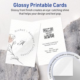 Avery Printable Rectangle Cards with Sure Feed Technology, 4" x 6", Glossy White Cardstock, Print-to-The-Edge, Laser/Inkjet, 20 Total, Great for Postcards and Thank You Cards