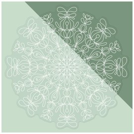 Large 460mm 'Lineart Mandala' Clear Static Window Cling Sticker/Decal (White) (WC00106592)