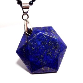 [SION] Natural Stone Power Stone Pendant Top, Hexagram, Star of David, Natural Lapis Lazuli, Stone