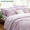 Love's cabin Seersucker Lavender King Size Comforter Set 7 Pieces,