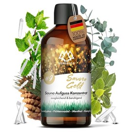NORDHOLZ¬Æ Saunaaufguss [54 Sorten 15ml, 100ml, 250ml] - Sauna Aufgussmittel f√ºr intensive & erholsame - Sauna Zubeh√∂r (#9 Sauna Gold, 100ml)