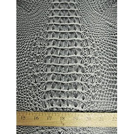 DuroLast™ Hydra Gator 3D Embossed Vinyl Fabric Sold by The Yard 2 Tone 3D Crocodile DIY Upholstery Accessories Apparel (Death Black)