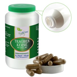 VITAIDEAL Vegan® Grape Seeds (OPC, Vitis vinifera L) 3 x 360 Vegetable Capsules each 620 mg Pure Natural without Additives.