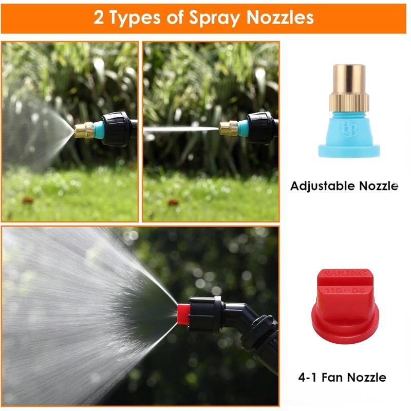 6-Nozzle Poly Boom Wand with 3/8" 1/2" Brass Fitting, 7.5