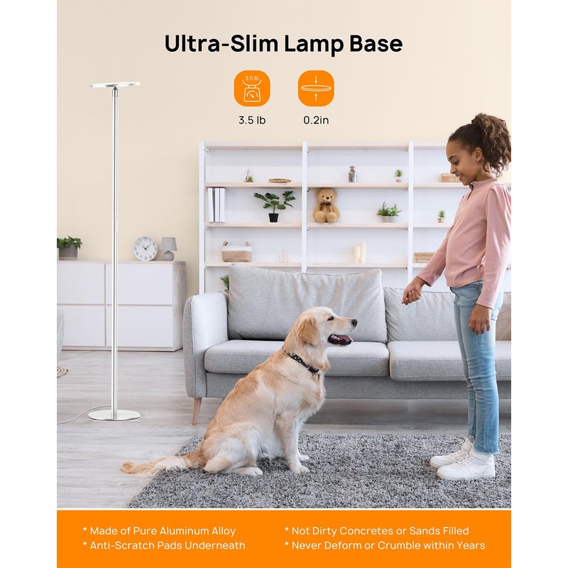 TROND Floor Lamp, 5000LM Super Bright Sky LED Modern Torchiere
