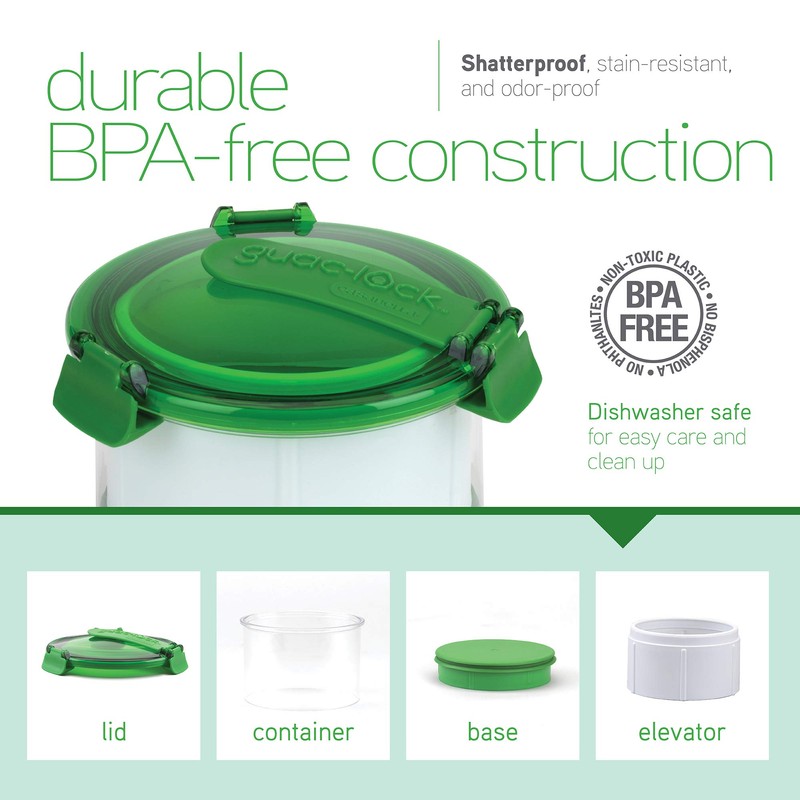 Casabella Guac-Lock Container, Green/White, Model Number: 53362