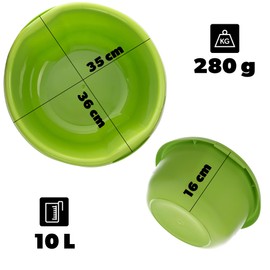 KADAX Round Plastic Bowl. Deep and Robust Bowl, Washbasin, Large Bowl Suitable for Bathroom, Washroom, Kitchen and Home (Anthracite, 10L)