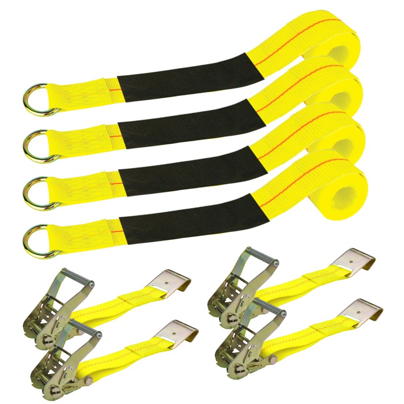 VULCAN Economy Car Tie Down Kit with 4 Lasso Straps,