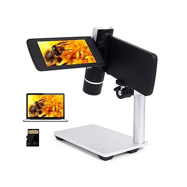 Handheld Digital Microscope with Metal Stand LINKMICRO Portable Microscope for