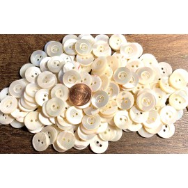 Unbranded 6 Fabulous Iridescent Cream Trocas Shell MOP Buttons 15mm Almost 5/8" 12760