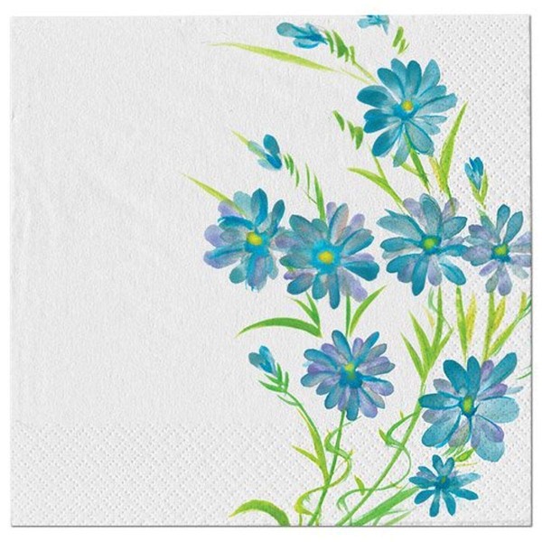 Nicole Home Collection Floral Paper Napkins | Blue Floral Collection | Pack of 40