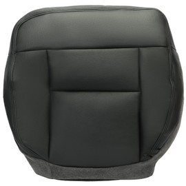 HECASA Black Driver Side Seat Bottom Cover Compatible with 2004-2008 Ford F150 Lariat XLT Super Crew Cab Single Cab Regular Cab FX4 Left Synthetic Leather