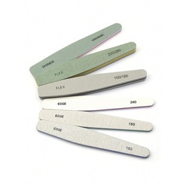 6Pcs/Set Professional Nail Files And Buffers Set For Acrylic Gel Nail And Natural Nail Double Sided Emery Boards Nail File And Buffer Washable Nail Buffer File Polisher 100/150/180/220/240/280/1000/4000 Grit
