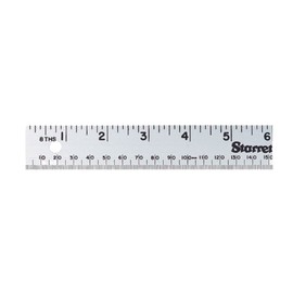 Starrett Aluminum Meter Stick Metric/English - 39.37" Blade Length, 1-1/8" Blade Width, .075" Thickness 1mm, 1/8" Graduation - MS-2