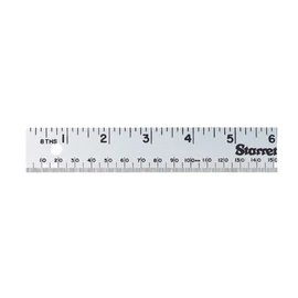Starrett Aluminum Meter Stick Metric/English - 39.37" Blade Length, 1-1/8" Blade Width, .075" Thickness 1mm, 1/8" Graduation - MS-2