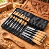 12-Piece Wooden Carving Chisel Set – Full-Size Woodworking Knives and