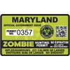 Maryland MD Zombie Hunting Permit - Hunter Response Team Unit 4" Outbreak Sticker